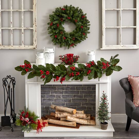 6.5" Red Holly Berry Candelabrum